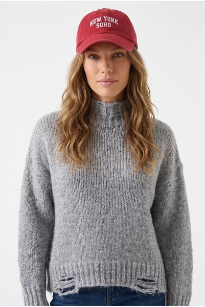 Neden Tekstil Women's Premium Ripped Detailed Oversize Knitwear Sweater