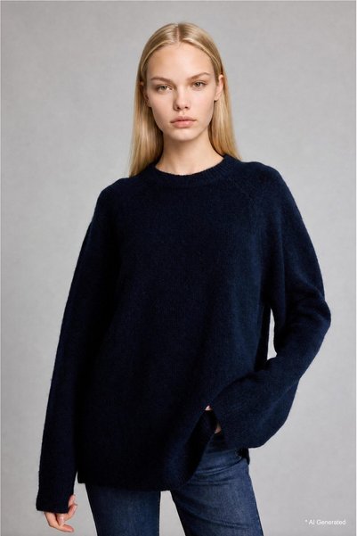 DeFacto Regular Fit Bisiklet Yaka Kalın Triko Kazak G1396AX26WN