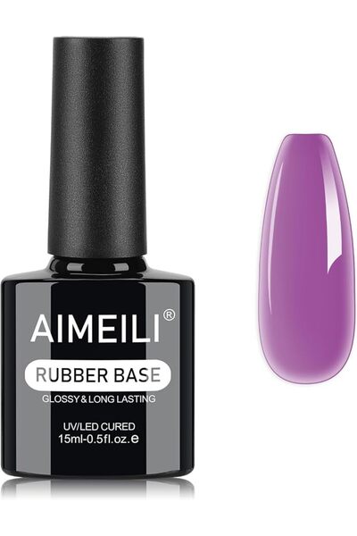 AIMEILI جل مطاطي للأظافر سعة 15 مل، جل أساس مطاطي لبناء أطراف الأظافر، جل أظا...