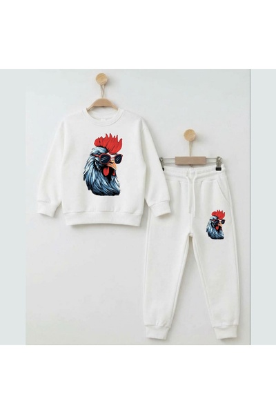 playwear Hanorac de echipă cu imprimeu Cocoș cu ochelari, pentru fete și băie...
