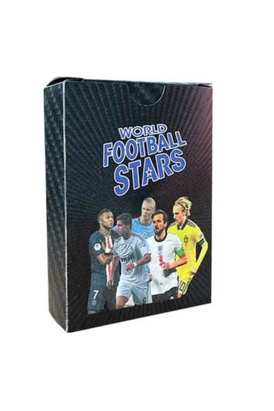 football Set of 55 black cards with footballers - World football stars