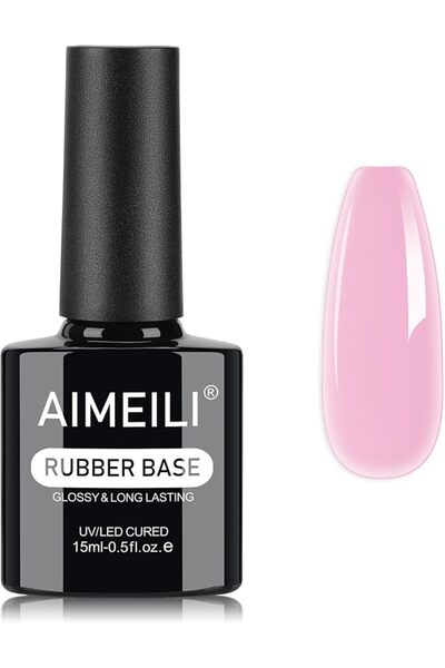 AIMEILI جل مطاطي للأظافر سعة 15 مل، جل أساس مطاطي لبناء أطراف الأظافر، جل أظا...