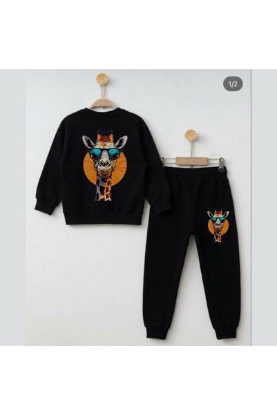 playwear Hanorac de echipă cu imprimeu girafă cu ochelari, pentru fete și băi...