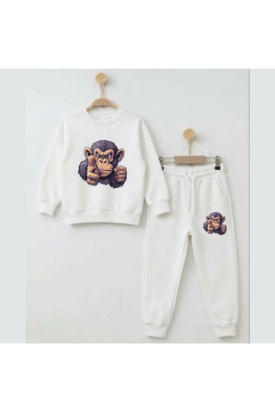 playwear Team Sweatshirt Target Monkey Printed Girls Boys Crew Neck