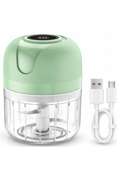 OEMS مفرمة ثوم وخضار كهربائية صغيرة لاسلكية بشحن USB – كوب 100 مل و4 شفرات ستانلس ستيل