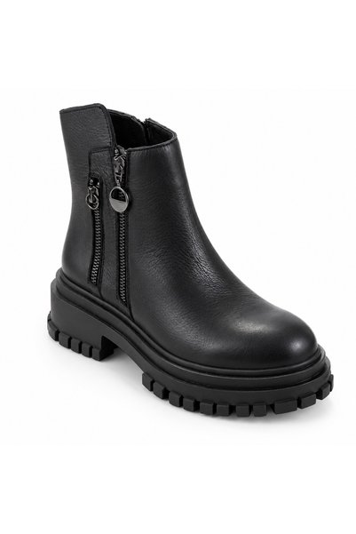 Castle Black Lena Black Genuine Leather Women's Boots
