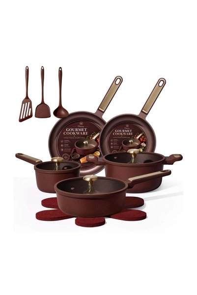 CAROTE 16-Piece Nonstick Cookware Set with Stay-Cool Handles, Stockholm Colle...