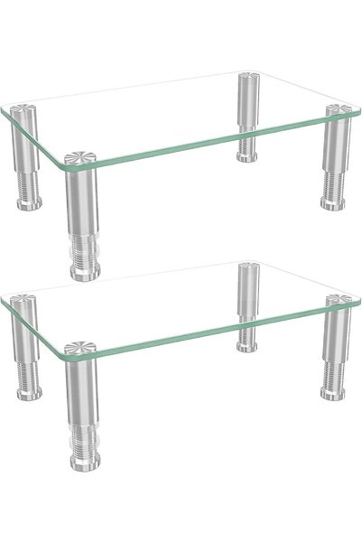 Hemudu 2 Pack Computer Monitor Stand Riser with Height Adjustable Multi Media...