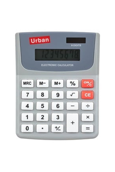 OEM Calculator URBAN Gri cu 8 Cifre 9.5x12.5x1cm