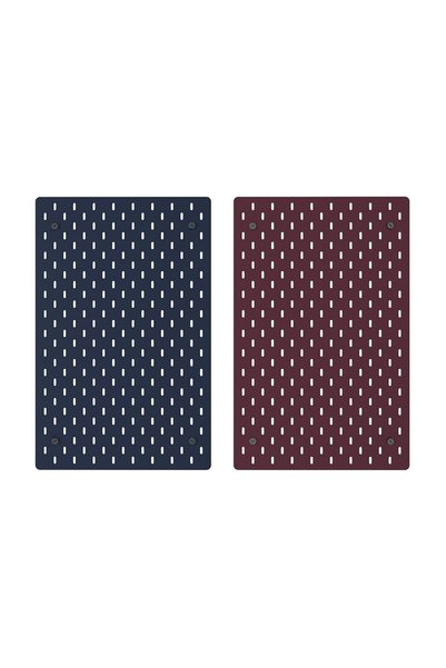 IKEA SKÅDIS Pegboard - double sided/dark grey-blue dark lilac-red 36x56 cm