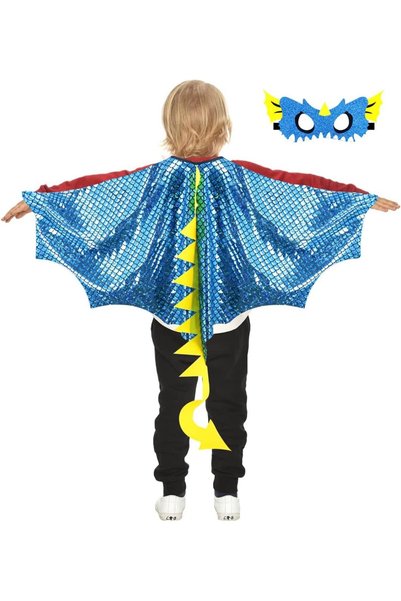 Generic Dragon-Wings Costume for Kids, Dinosaur Mask & Dress Up Cape, as Boys...