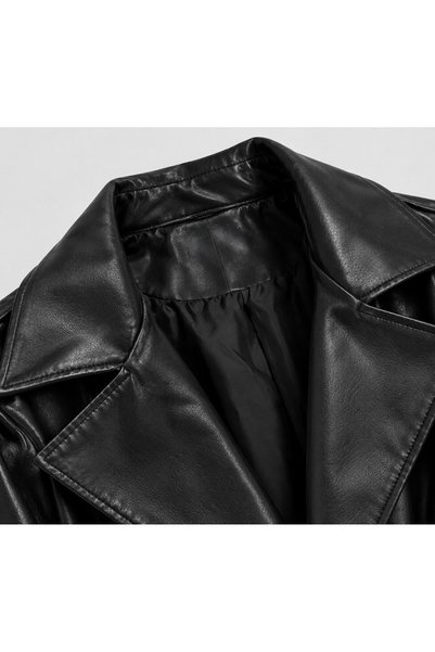LUMAST Vellora Deri Trençkot - Oversize Kesim