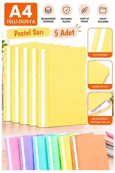 Artlantis Kartoteka sa prstenovima pastelno žuta A4 5 komada ekonomična kvali...