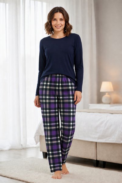 Pi Giyim Women's Fleece Pajama Bottoms - Elastic Waist, Winter, Warm and Comf...