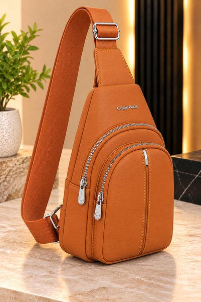 CENGİZ PAKEL Unisex Crossbody Bag 7208-Orange