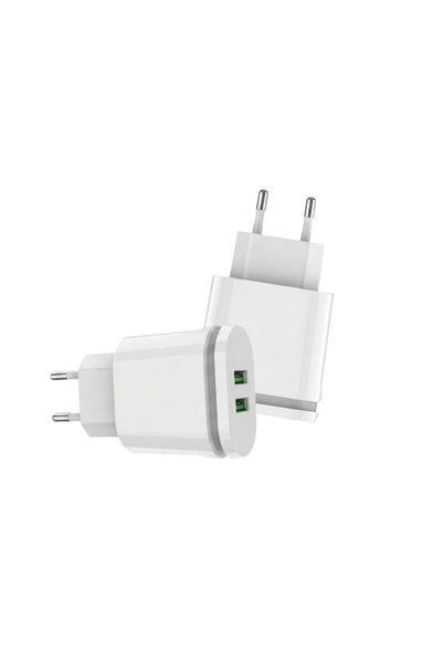 FONIX Network Charger, 2xUSB-A, Fast Charge, 3.1A, 100-240V, White