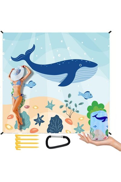 ECVV Waterproof Beach Blanket 210X210cm Extra Large Sandproof Beach Mat for 1...