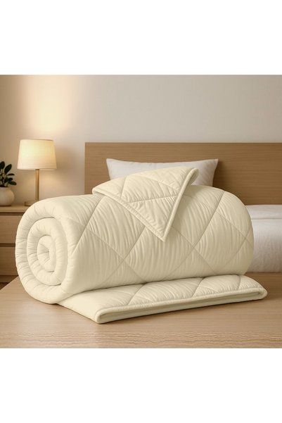 Ralex Ranforce quilted Duvet 100% cotton, Wool filling 200x215 cm, Cream
