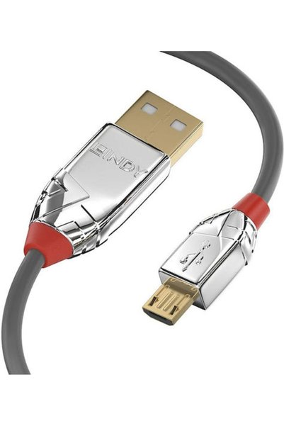 LİNDY Καλώδιο USB 2.0 σε micro USB, κανονικό, 3μ, Γκρι (36653)
