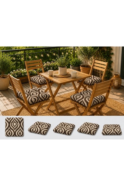Ralex Set 4 pernuțe scaun interior / exterior 40 x 40 x 7 cm, Brown Harmony