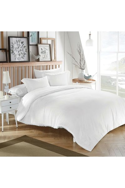 Ralex Lenjerie pat Ranforce HoReCa Bumbac 100% King Size 4 piese, Alb