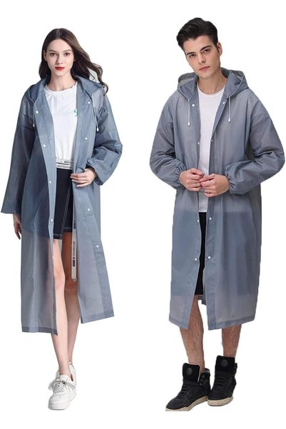 Aputue Rain Coats, Durable Plastic Raincoat with Adjustable Hood and Sleeve C...