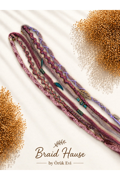 ÖRÜK EVİ Renkli Çıtçıtlı Örgü ve Rasta Saç Aksesuarı 40–50 cm – Boncuk ve Met...