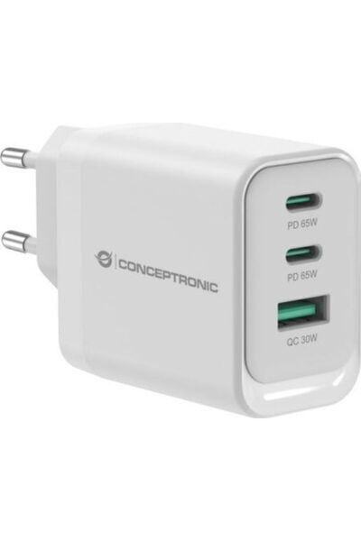 CONCEPTRONIC Φορτιστής GaN Χωρίς Καλώδιο με Θύρα USB-A και 2 Θύρες USB-C και ...