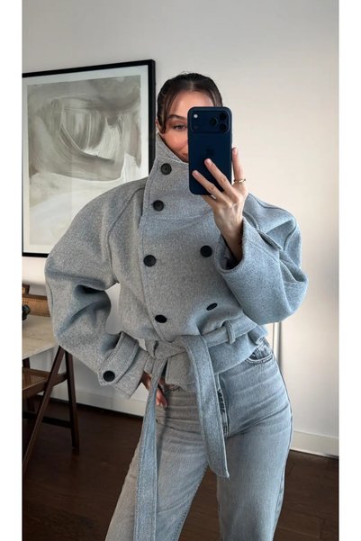 My Blog Vizon Crop Kaşe Ceket - 508395