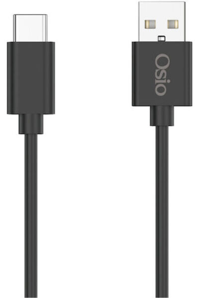OSIO Καλώδιο USB Type-C Αρσενικό σε USB-A 60W Μαύρο 1μ OTU-5914B