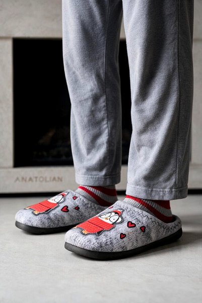 GEZER New Season Penguen Motifed Comfortable Soft Sole Daily House Slippers