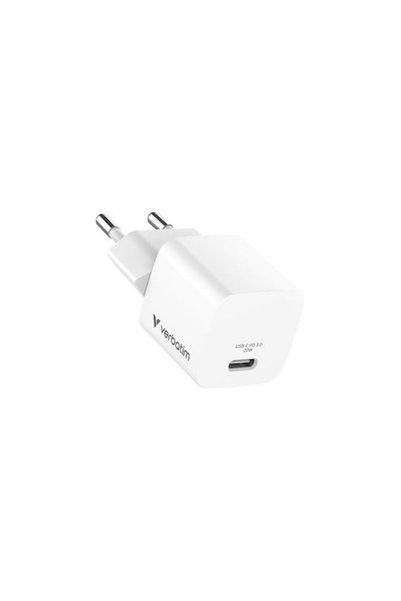 Verbatim Ασύρματος Φορτιστής GaN με Θύρα Εξόδου USB-C, Παροχή Ισχύος 20W, Λευ...