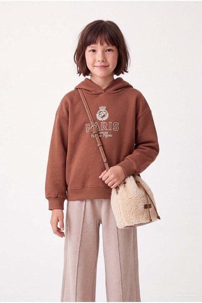PAULMARK Girl's Printed Hooded Sweatshirt