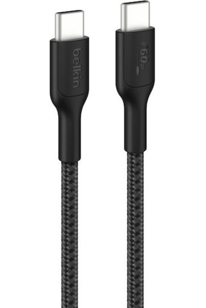 Belkin Boostcharge Καλώδιο USB 2.0 USB-C Αρσενικό - USB-C 60W PD Μαύρο 2μ CAB...
