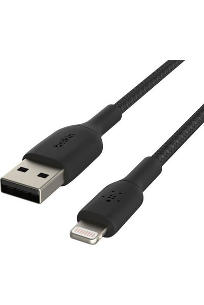 Belkin Επικαλυμμένο Καλώδιο USB-A σε Lightning Πιστοποιημένο από MFi 12W Μαύρ...