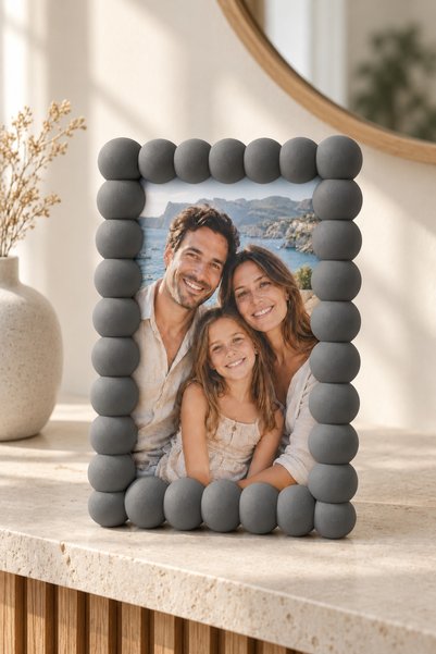 Han Labs Kabarcık Fotoğraf Çerçevesi 10x15 cm Mat Dokulu Ayaklı Masaüstü