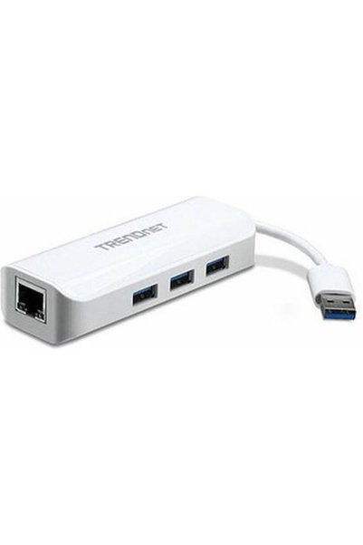 TRENDnet Διανομέας USB 3 Θυρών USB 3.0 με σύνδεση USB-A και Ethernet, Λευκό, ...