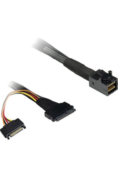 Inter-Tech SFF 8643 SFF 8639 Καλώδιο τροφοδοσίας SATA για σκληρό δίσκο 0.75μ