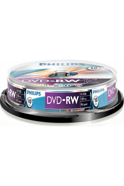 Philips Επανεγγράψιμο DVD-RW 4x 4.7GB Κουτί 10 τεμαχίων Κωδικός: DN4S4B10F/00