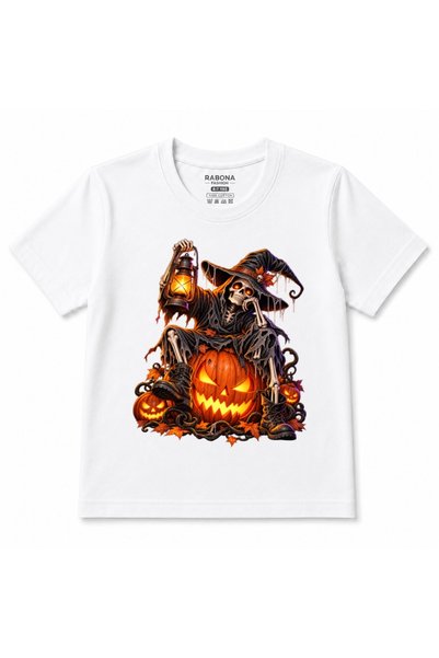 Rabona Fashion Moartea cu coasa – Tricou grafic de Halloween pentru copii cu ...