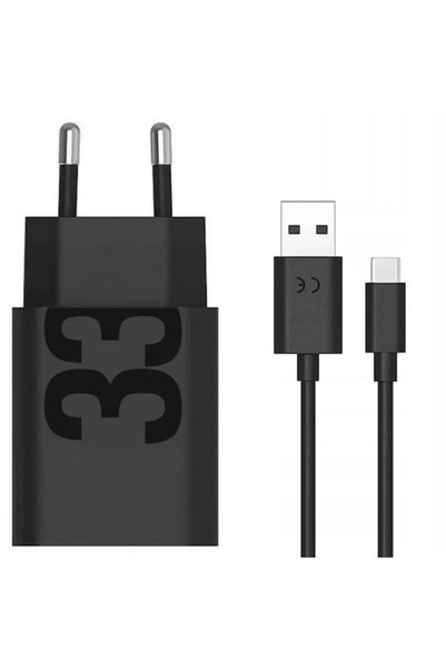 Motorola Φορτιστής με θύρα USB-A και καλώδιο USB-C 33W Power Delivery Μαύρο (...