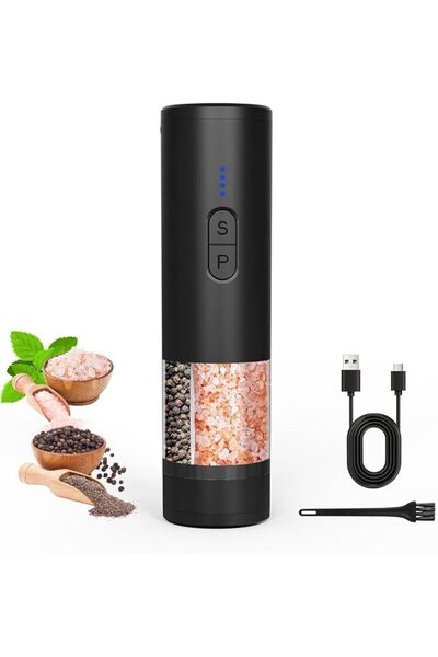NIUBIER Electric salt and pepper grinder set, with USB charging and dual-slot...