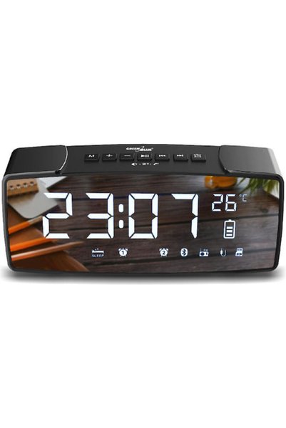 Green Blue GB200 Ψηφιακό Επιτραπέζιο Ρολόι με Ξυπνητήρι και Ραδιόφωνο Γκρι 62917