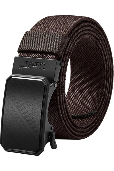 Generic Ratchet Elastic Stretch Belts, 1 3/8" Slide Belt for Men with Automat...