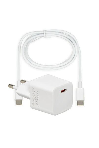 İbox Φορτιστής με θύρα USB-C και καλώδιο USB-C, 30W Power Delivery, Λευκός (C...