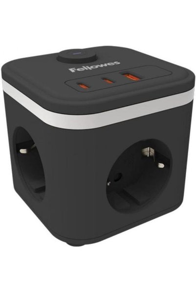 Fellowes PowerCube 3 Υποδοχές με 1 USB-A, 2 USB-C και Διακόπτη