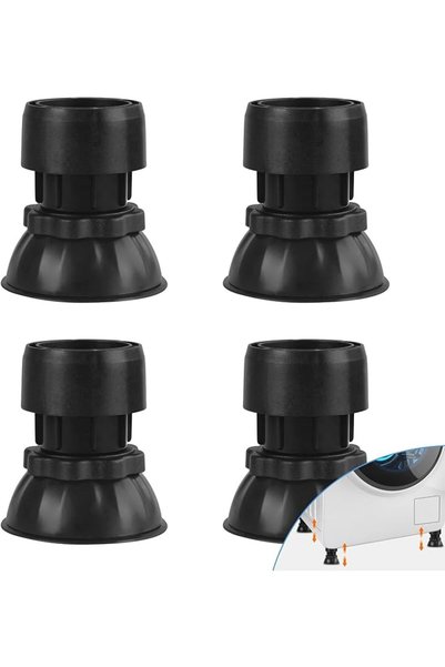 TERRIFI 4 Pack Adjustable Anti Vibration Pads for Washing Machine Feet - Nois...