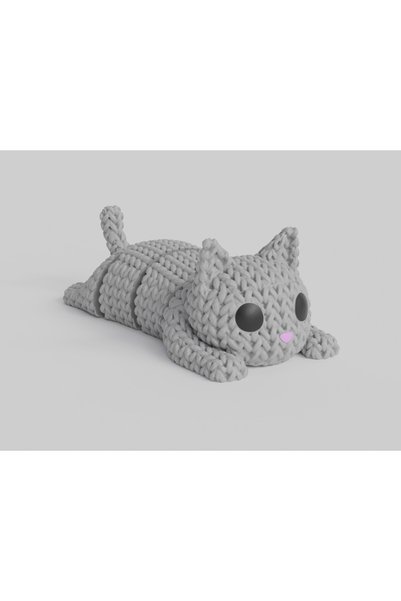 3DONE MODELS Figurină pisică articulată tricotată 3D 6-8 cm
