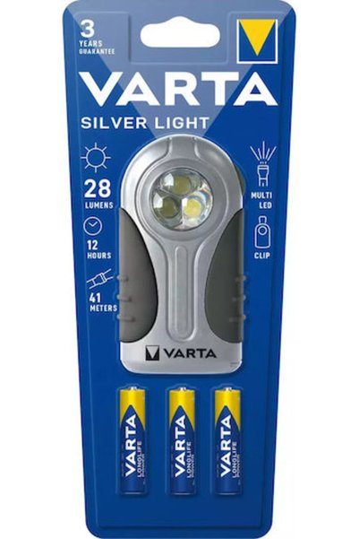 Varta Φακός LED με Μέγιστη Φωτεινότητα 28lm Ασημί Φως Ασημί Κωδικός: 16647101421