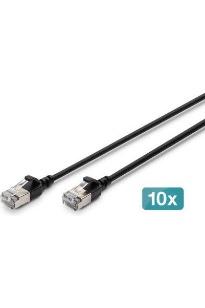 Digitus Καλώδιο Δικτύου F/FTP Cat.6a (Gigabit) Ethernet 5μ Μαύρο 10 Τεμάχια Κ...
